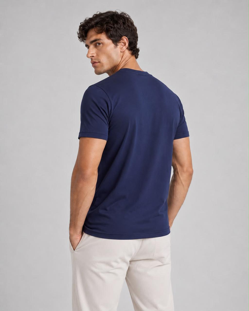 The Tech Shirt in Navy, back view