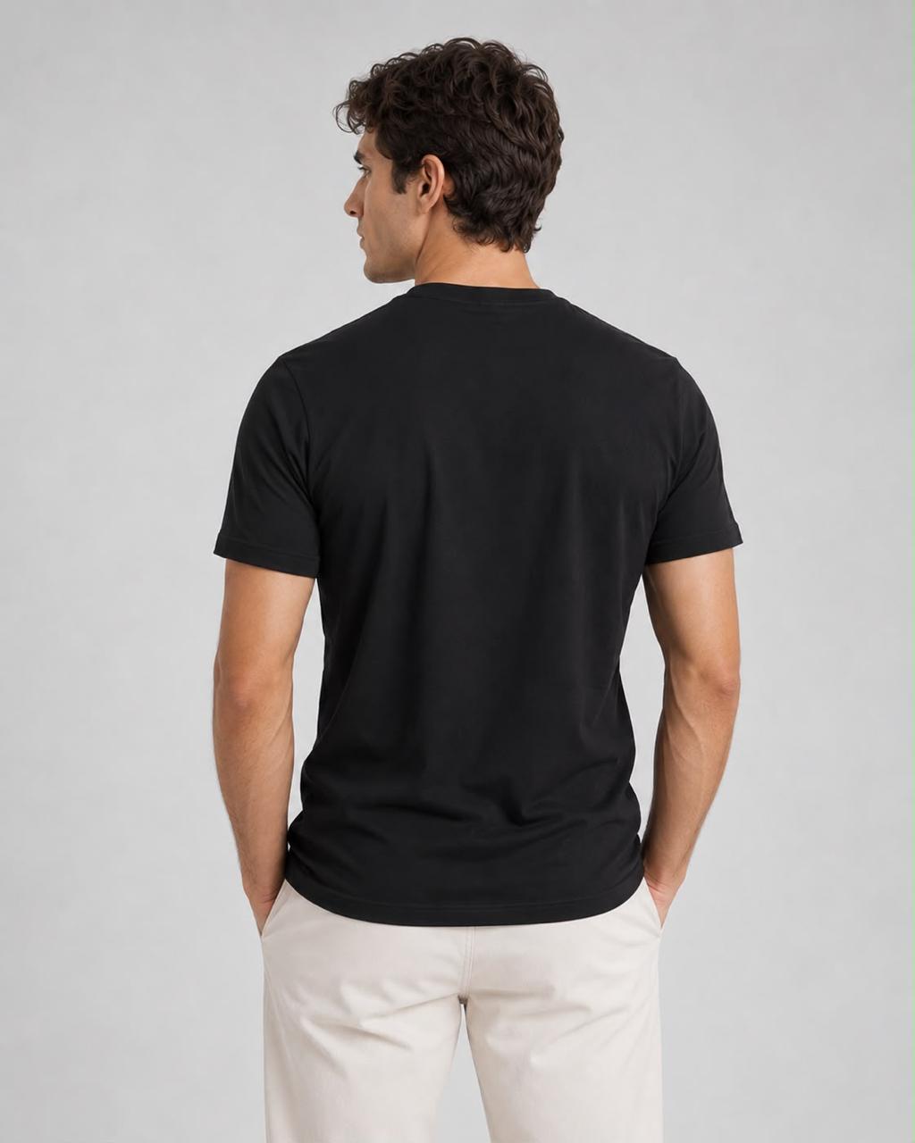 The Tech Shirt in Black, back view