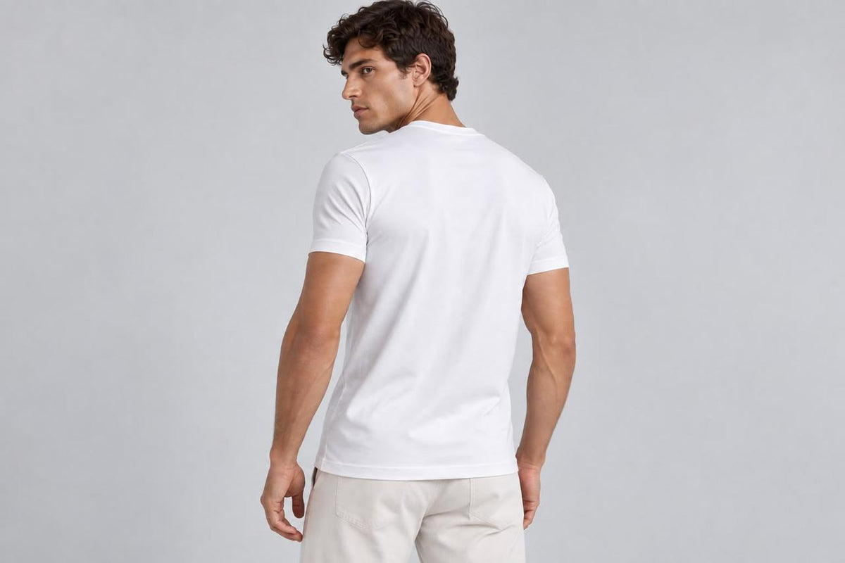 The Tech Shirt in White, back view