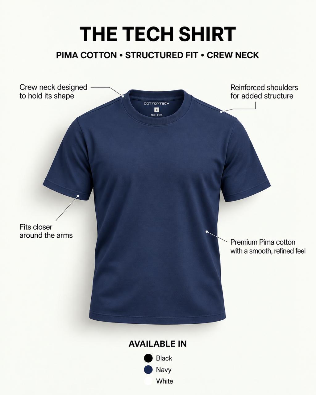 The Tech Shirt features, available in all colors
